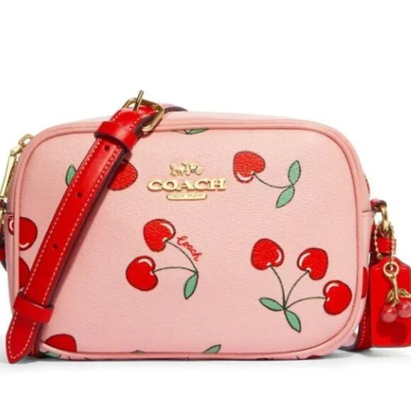 COACH Mini Jamie Camera Bag With Heart Cherry Print - Picture 1 of 10